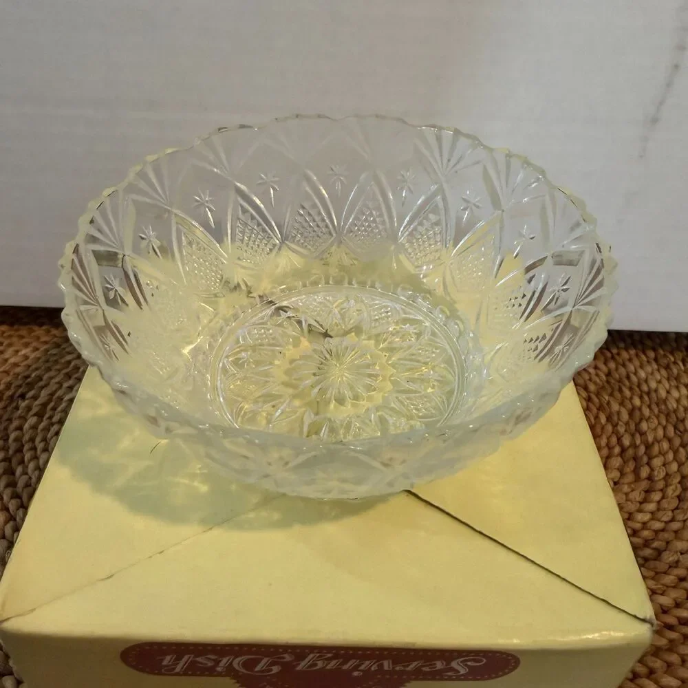 Vintage Genuine Crystal Serving Bowl Candy Nut Dish 6